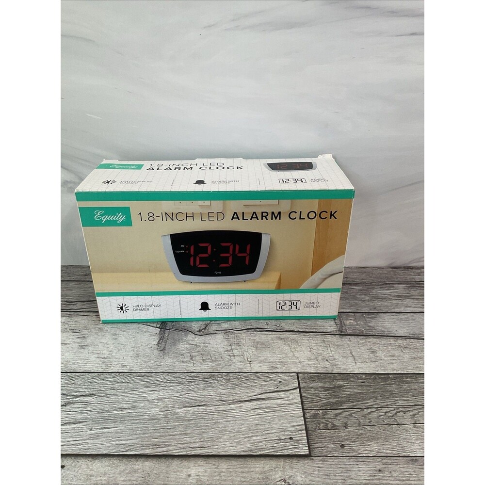 Equity 75906 LED Alarm Clock 1.8 Inch Red High Low Dimmer Digital Clock